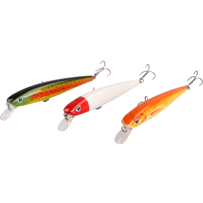 Top Water 3D Eyes Stickbait with VMC Treble Hooks(SB2911)